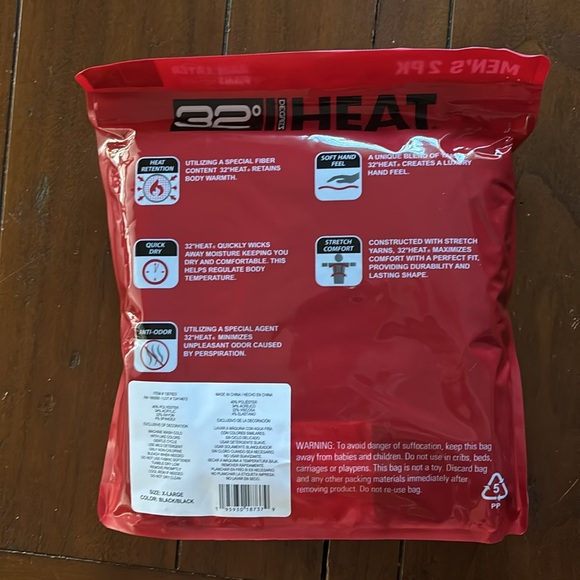 NWT 32 Degrees Heat Men’s Base Layer Pant Black Size XL 2 Pack NEW TWO PAIRS - Picture 2 of 3